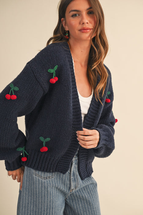 Long Sleeve Cherry Cardigan