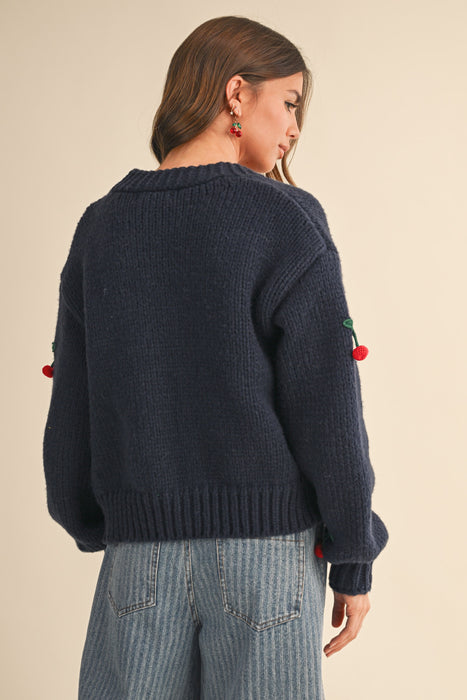 Long Sleeve Cherry Cardigan