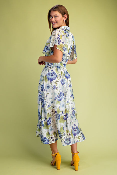 Floral Midi Shirt Dress