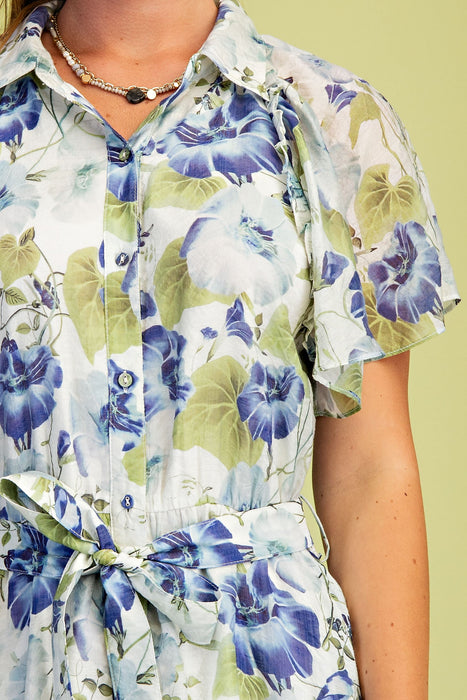 Floral Midi Shirt Dress