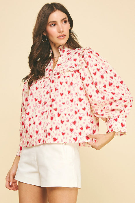 Heart Pattern Blouse
