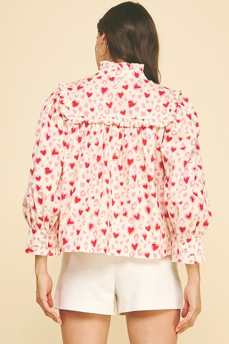 Heart Pattern Blouse
