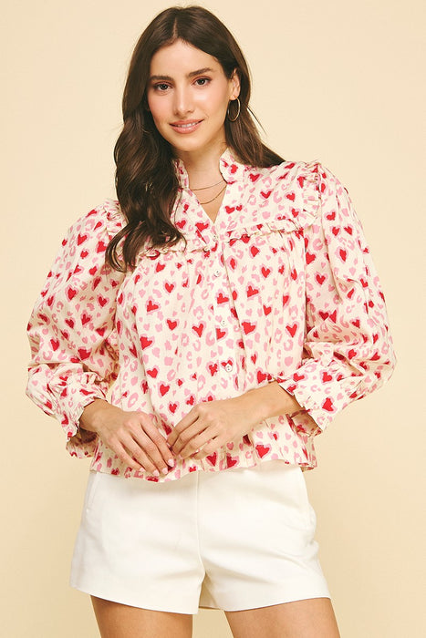 Heart Pattern Blouse