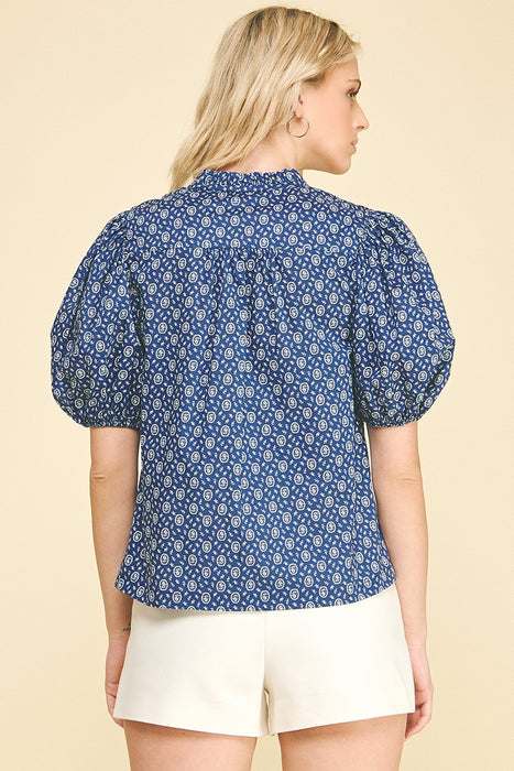 Floral Print Button Down Blouse
