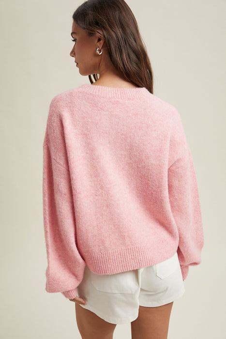 Plaid Bow Brushed Sweater