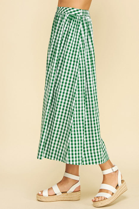 Plaid Button Down Skirt