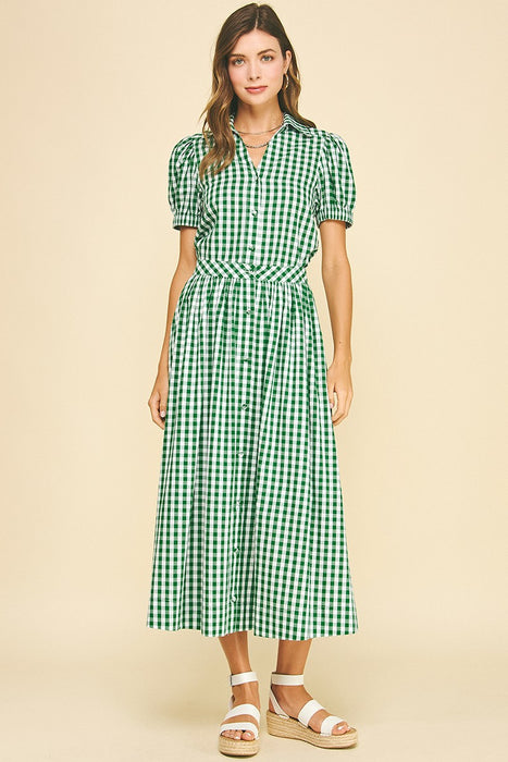 Plaid Button Down Skirt