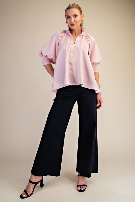 Half Zip Collared Top