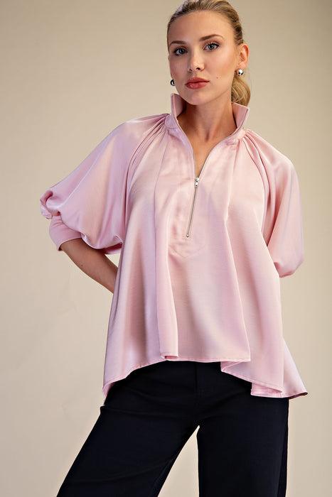 Half Zip Collared Top