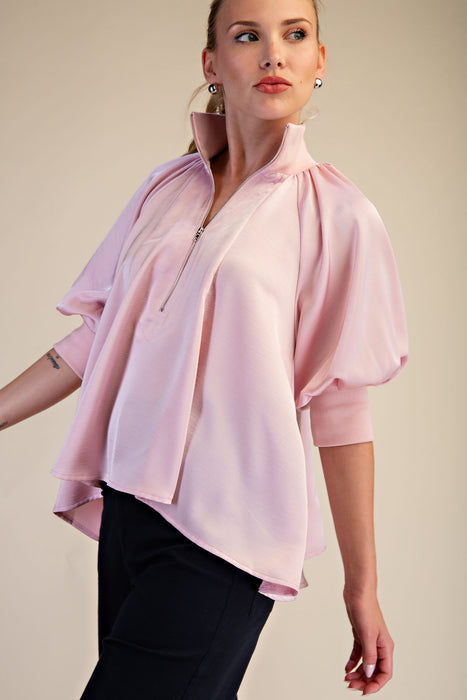 Half Zip Collared Top
