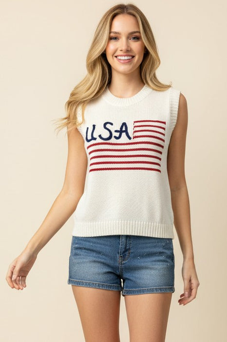 American Flag Sweater Top
