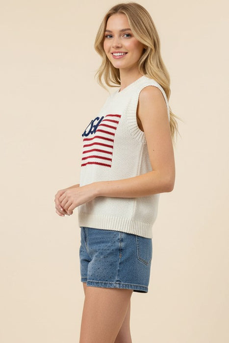 American Flag Sweater Top