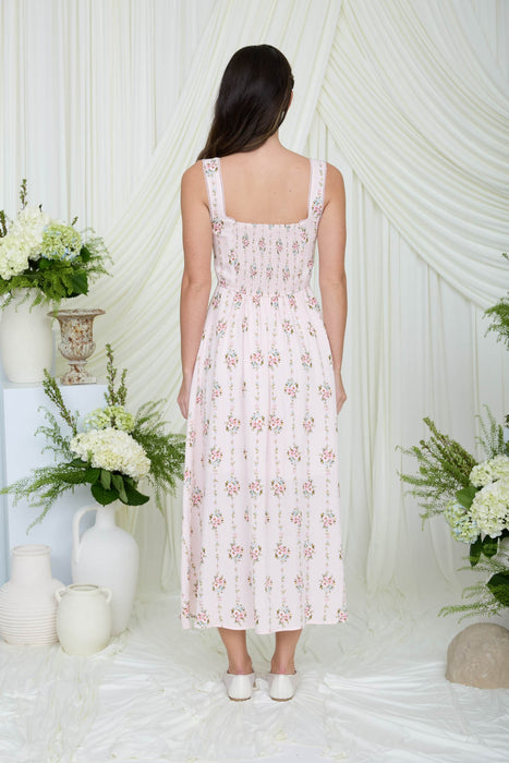 Floral Stripe Midi Dress