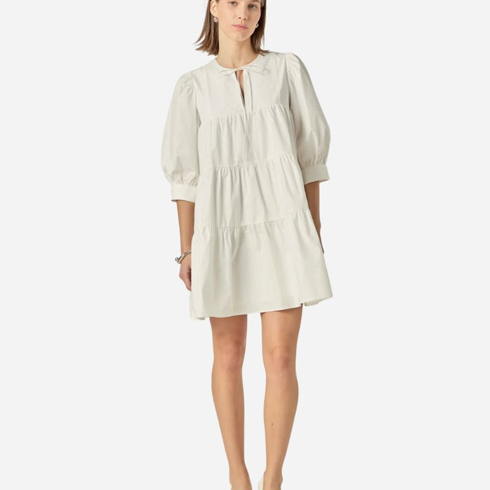 Blouson Sleeve Poplin Mini Dress white