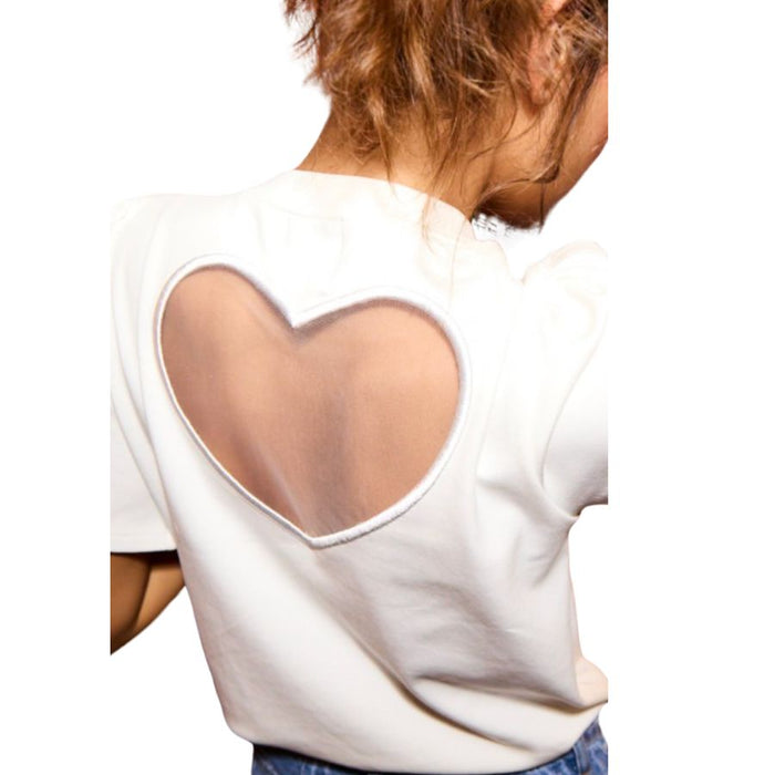 Heart Shaped Backless Tee White