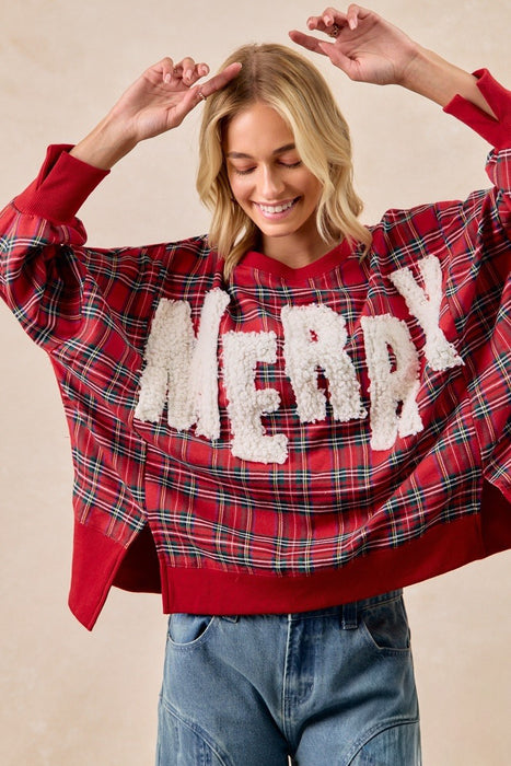 Merry Letter Patches Sweatshirt