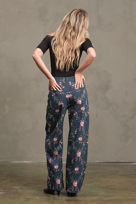 Floral Barrel Jeans