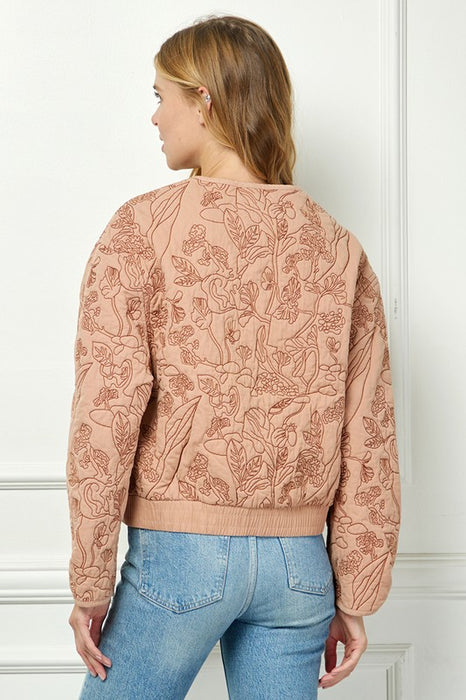 Floral Puff Jacket Rose