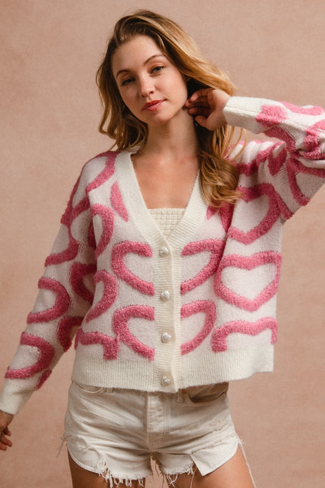 Textured Heart Cardigan