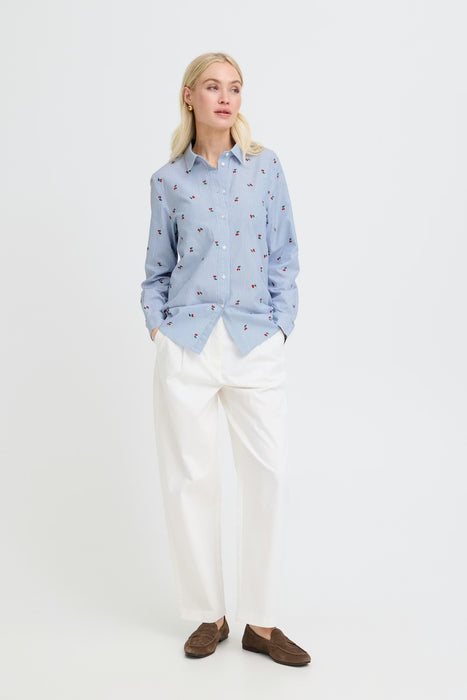 Cherry Embroidered Top
