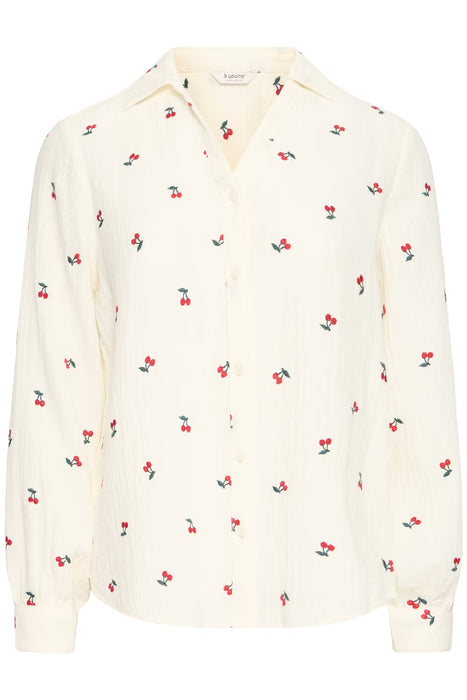 Cherry Print Button Down Collared Shirt