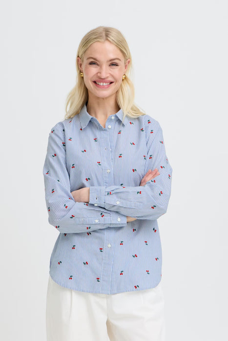 Cherry Embroidered Top