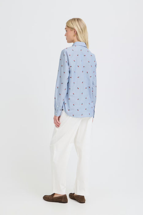 Cherry Embroidered Top