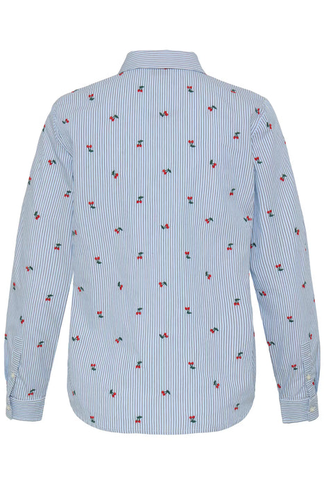 Cherry Embroidered Top