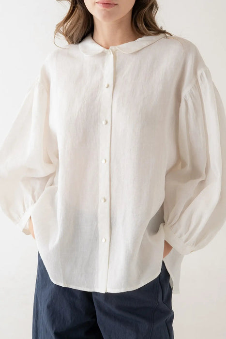 Puff Sleeve Button Top