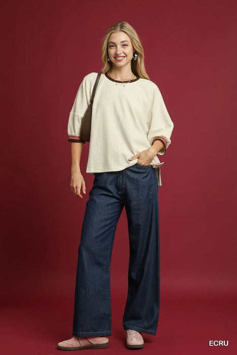 Thermal Top Brown Pink Edging