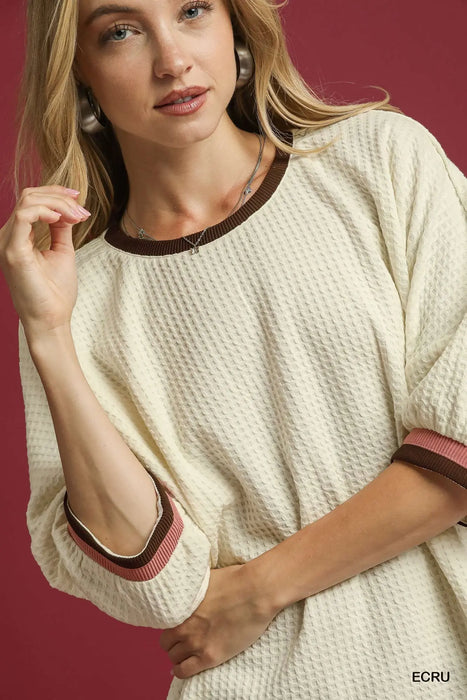 Thermal Top Brown Pink Edging