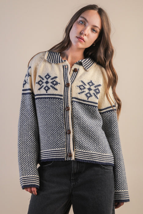 Collard Button Down Sweater