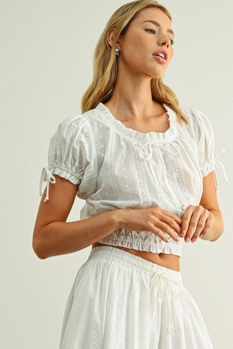 Embroidery Peasant Top