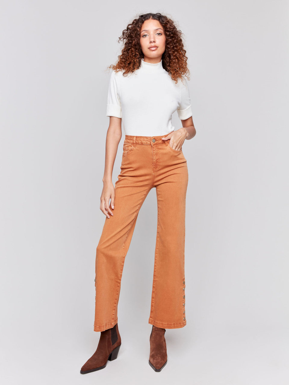 FLARE LEG PANT SIDE BUTTON