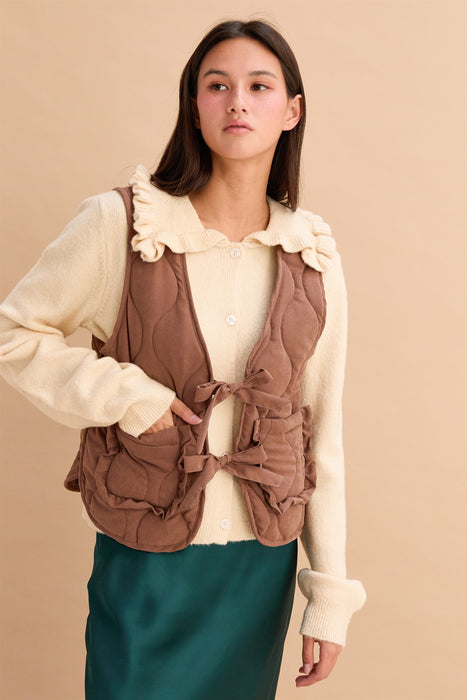 Quilted Vest Tie Front
