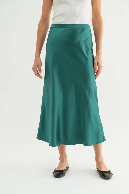 BASIC SATIN MIDI SKIRT