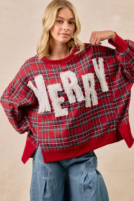 Merry Letter Patches Sweatshirt