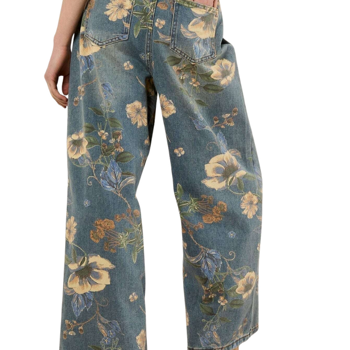 PRINTED ANKLE LENGTH DENIM