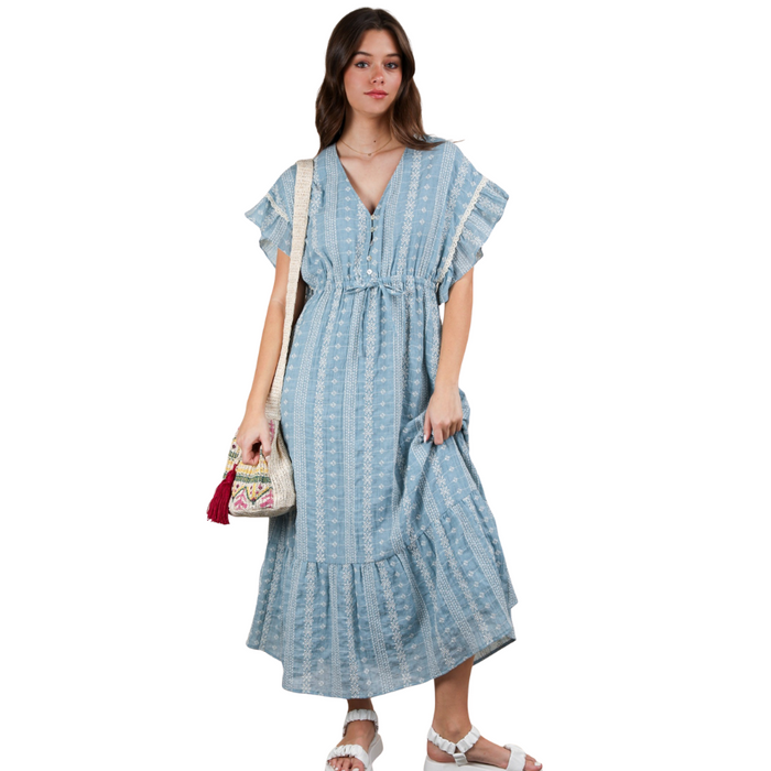 Ruffle SLV Eyelet Dress