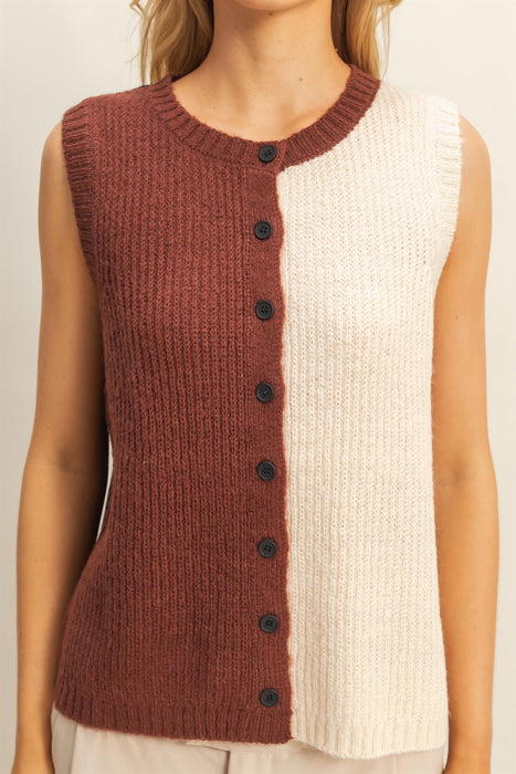 Color Block Sweater Vest