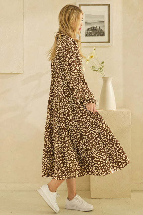 Leopard Loose Midi Dress