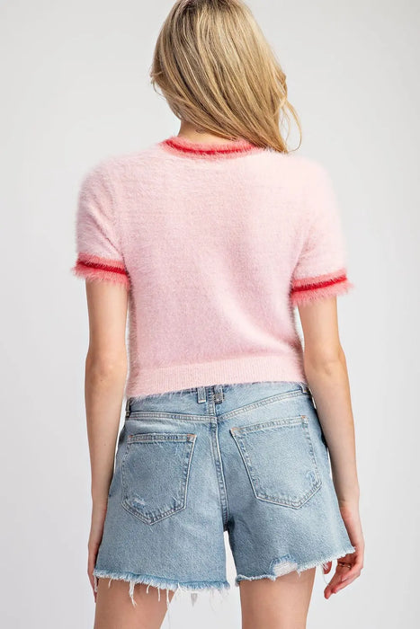 Heart Short Sleeve Sweater