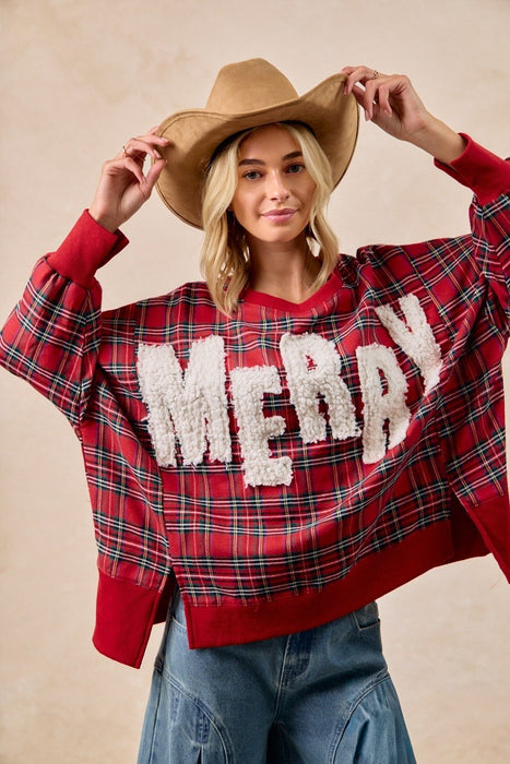 Merry Letter Patches Sweatshirt