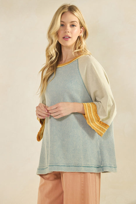 Boho Waffle Knit Top
