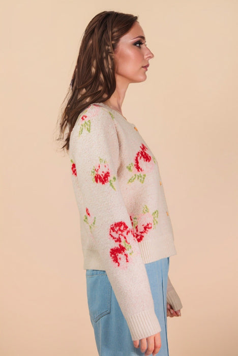 Floral Cardigan CREAM