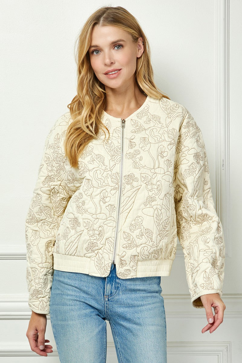 FLORAL STITCHING JACKET