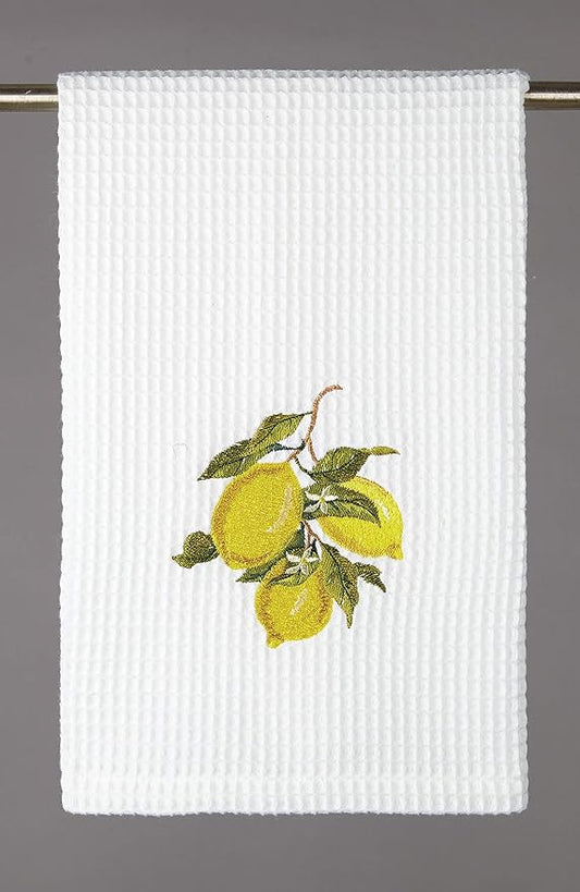 LEMON WAFFLE WEAVE KITCHEN TOWEL