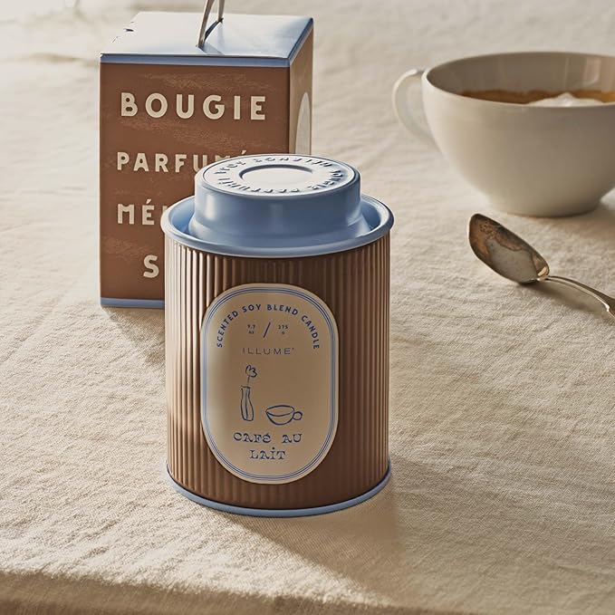 CAFE AU LAIT PRINTED TIN CANDLE