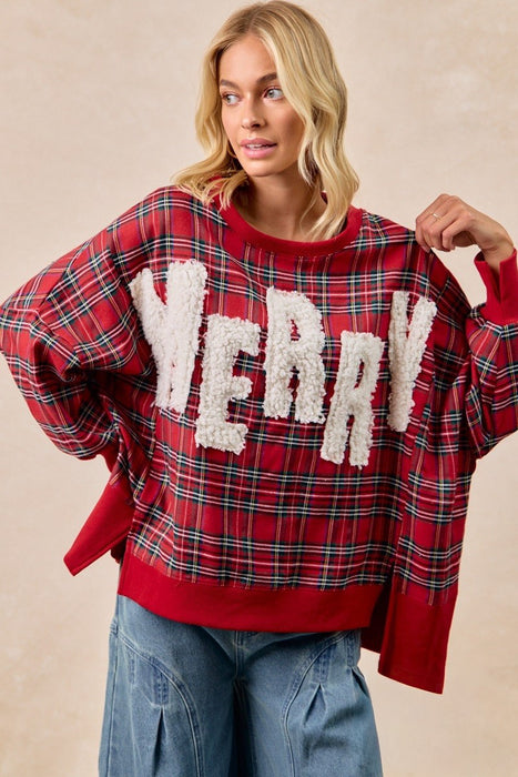 Merry Letter Patches Sweatshirt
