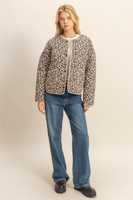 Animal Print Quilted Jacket